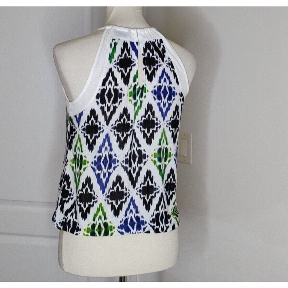 Ann Taylor  Knit Top Halter Printed White Multicolor - Picture 5 of 8